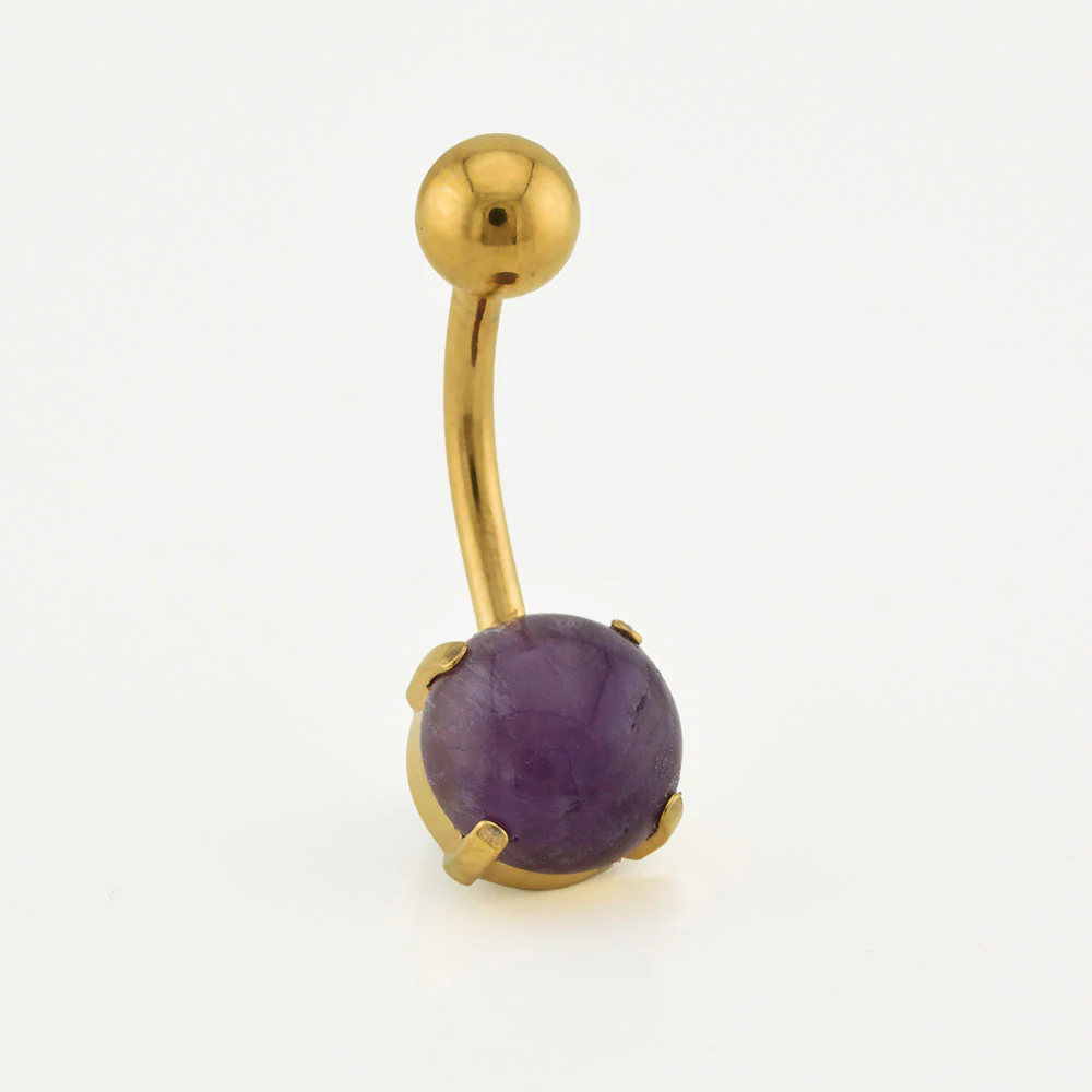 Amethyst Navel Bar - Image 2