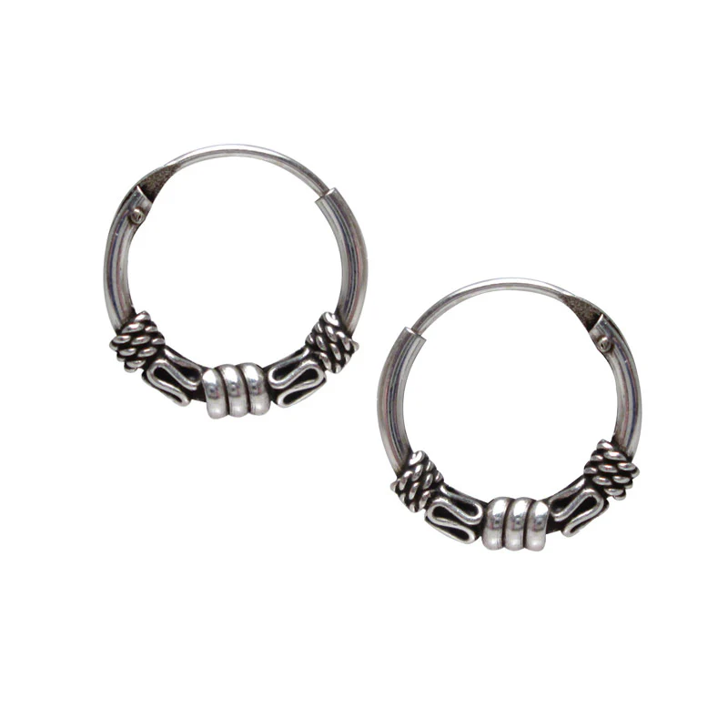 Bali Silver Hoops 'Gianyar' - Image 2