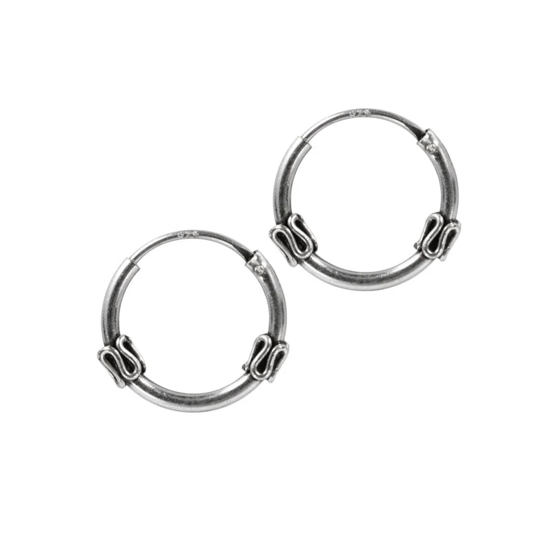 Bali Silver Hoop Earrings 'Lanika' - Image 2