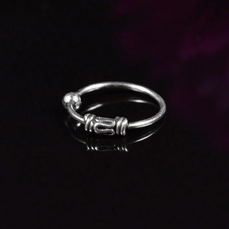 Bali Style Silver Nose Ring 'Dewa'