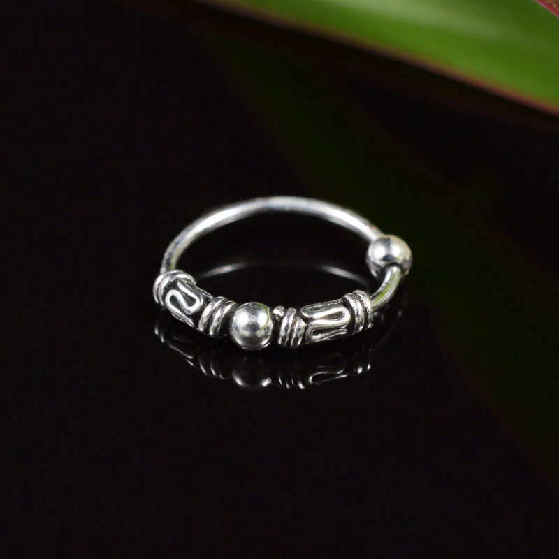 Bali Style Silver Nose Ring 'Rama'