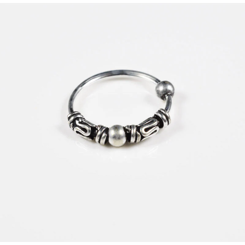 Bali Style Silver Nose Ring 'Rama' - Image 2