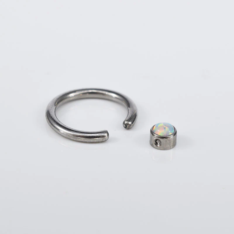 BCR Ball Closure Ring with Opal - Image 2