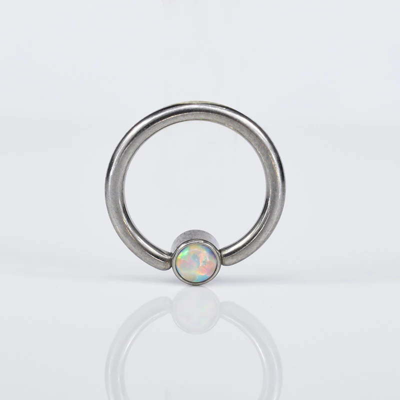 BCR Ball Closure Ring with Opal - Image 3