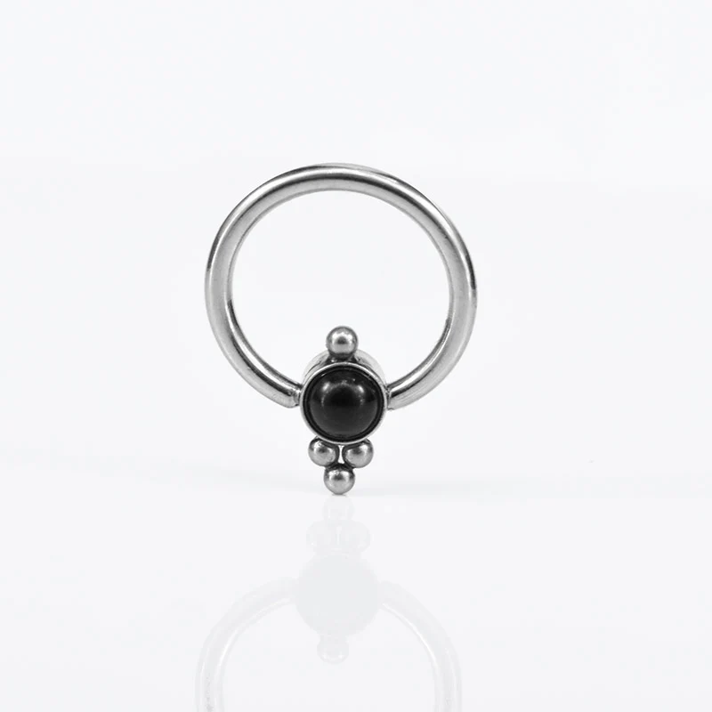 BCR with Black Onyx and Tribal Dots - Image 3