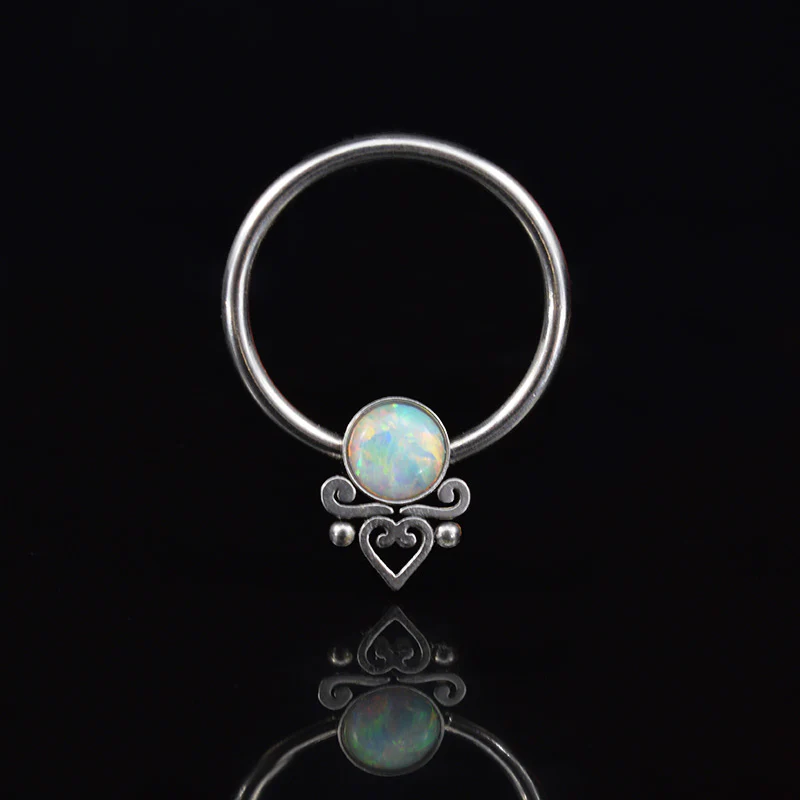 BCR with White Opal and Filigree