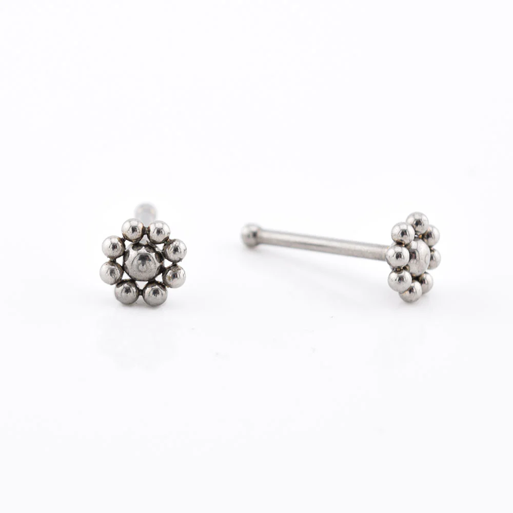 Beaded Flower Nose Stud - Image 2
