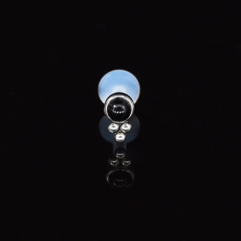 BioFlex Labret with Onyx Stone and Triple Dots