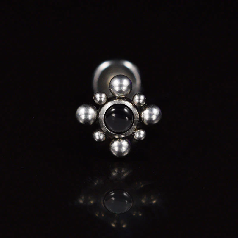 Onyx Labret with Beading