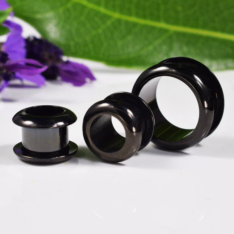 Black Steel 'Rivet' Ear Tunnels