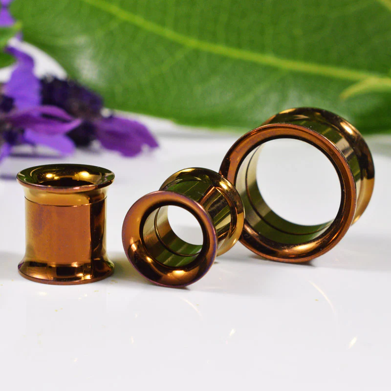 Flesh Tunnels in Bronze, Internally Threaded
