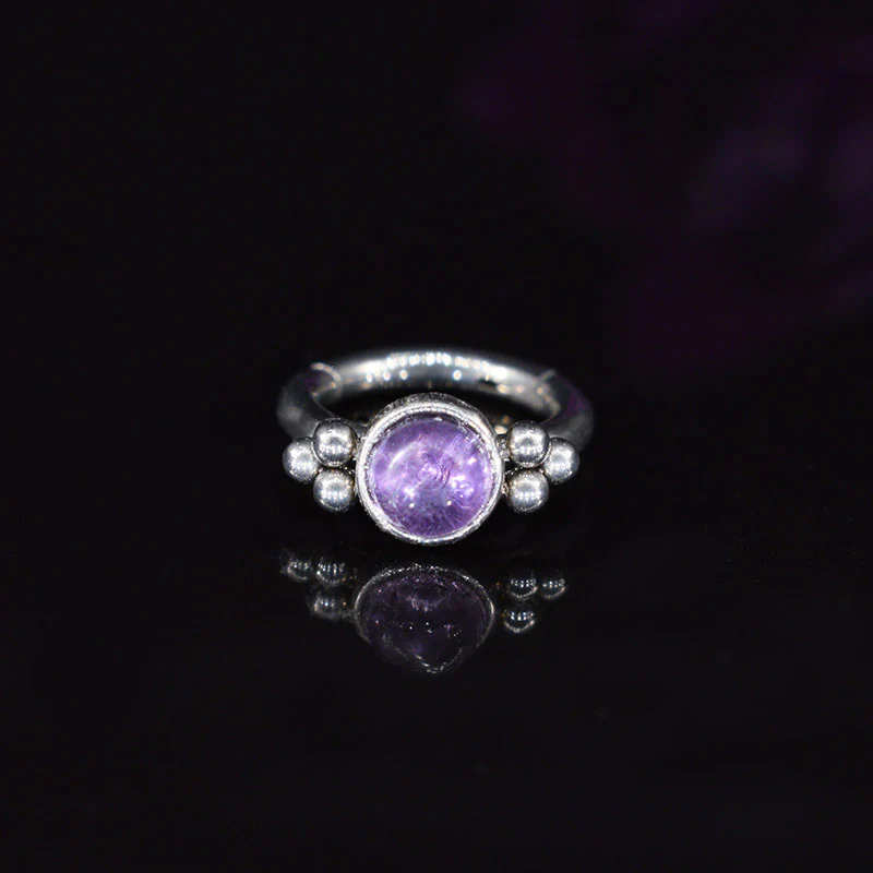 Clicker Ring with Amethyst