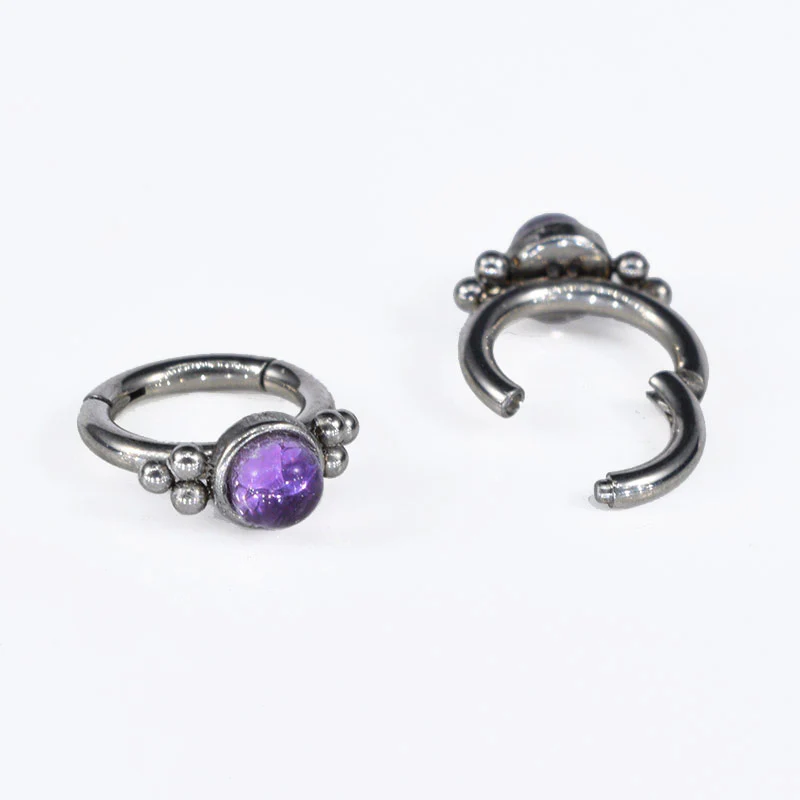 Clicker Ring with Amethyst - Image 2