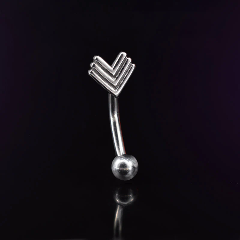 Curved Barbell with Chevron Design