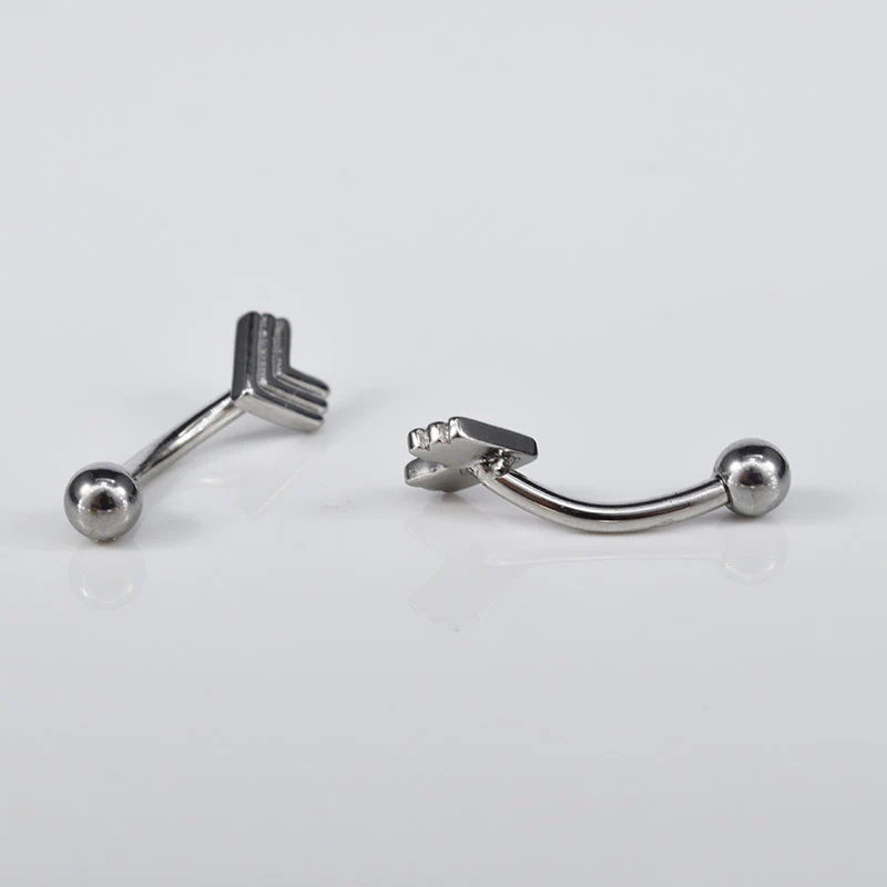 Curved Barbell with Chevron Design - Image 4