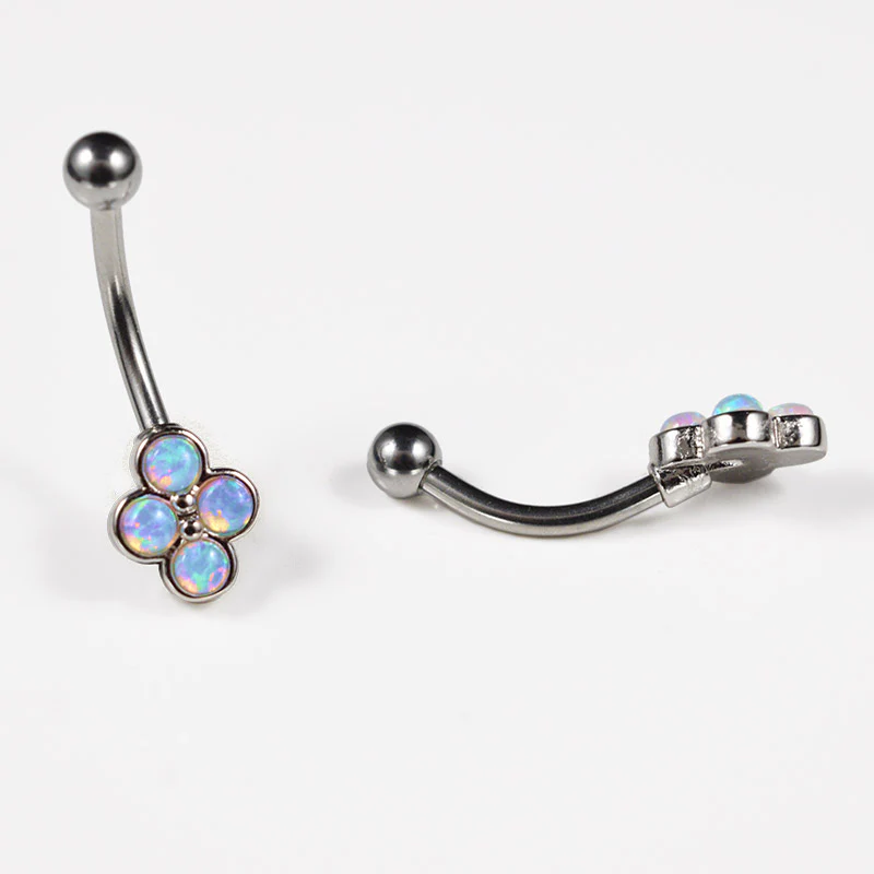Curved Barbell with White Opal Cluster - Image 3