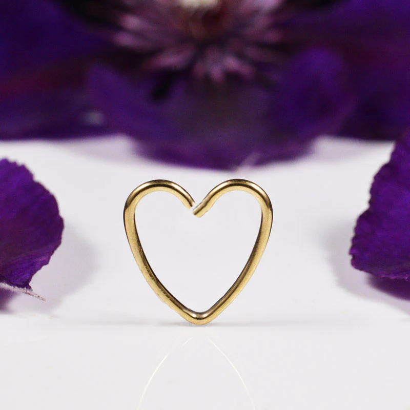 Daith Heart Ring in Gold
