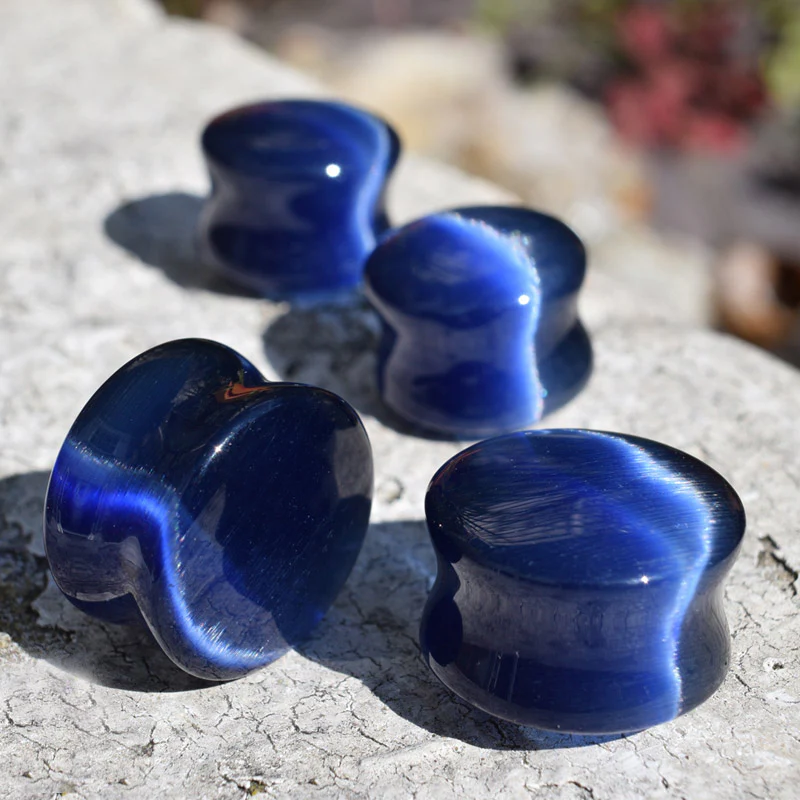 Blue Cats Eye Flesh Plugs