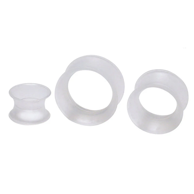 Clear Silicone Flesh Tunnels, Earskins, - Image 2