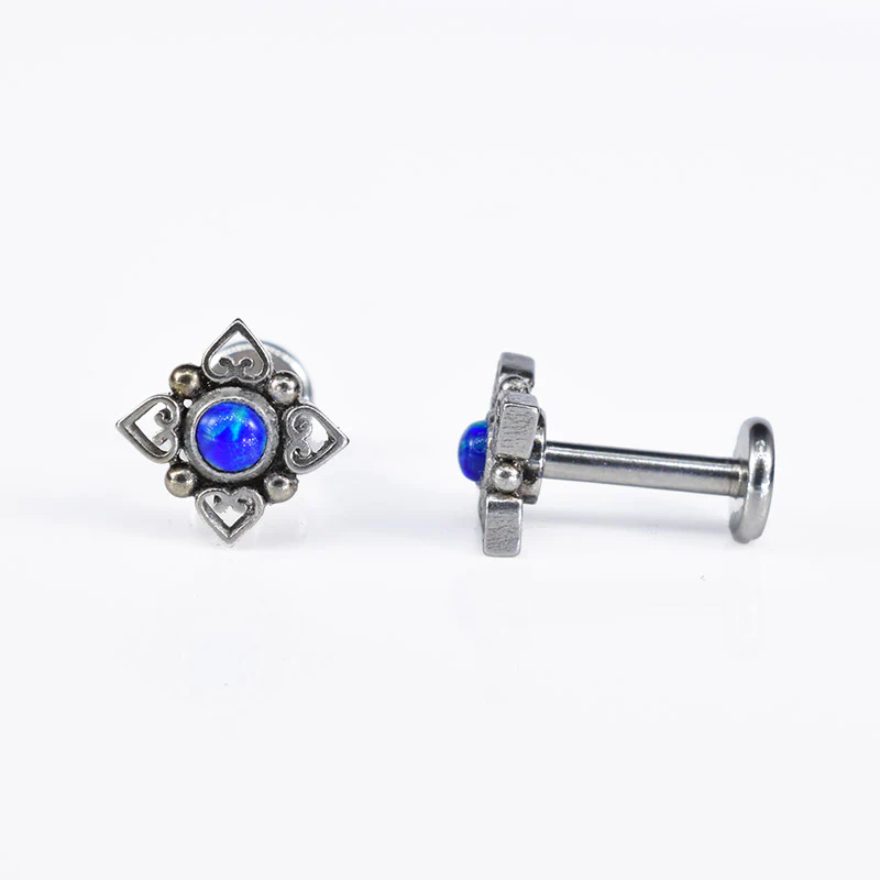 Filigree Labret with Blue Opal - Image 2