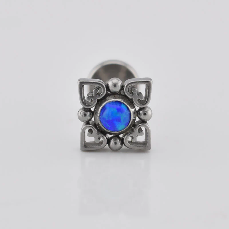 Filigree Labret with Blue Opal - Image 3