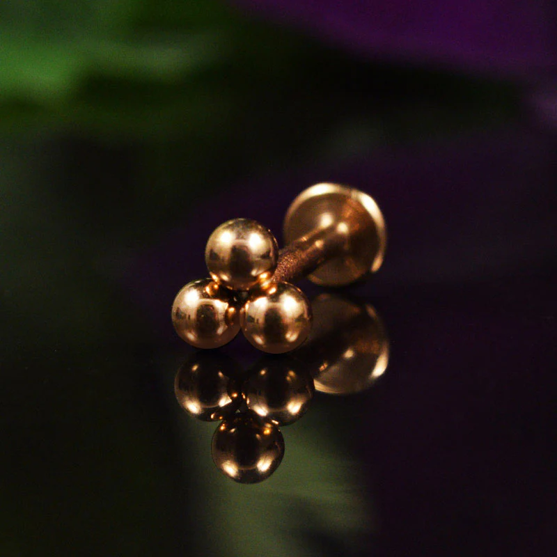 Labret with Triple Dots in Rose Gold