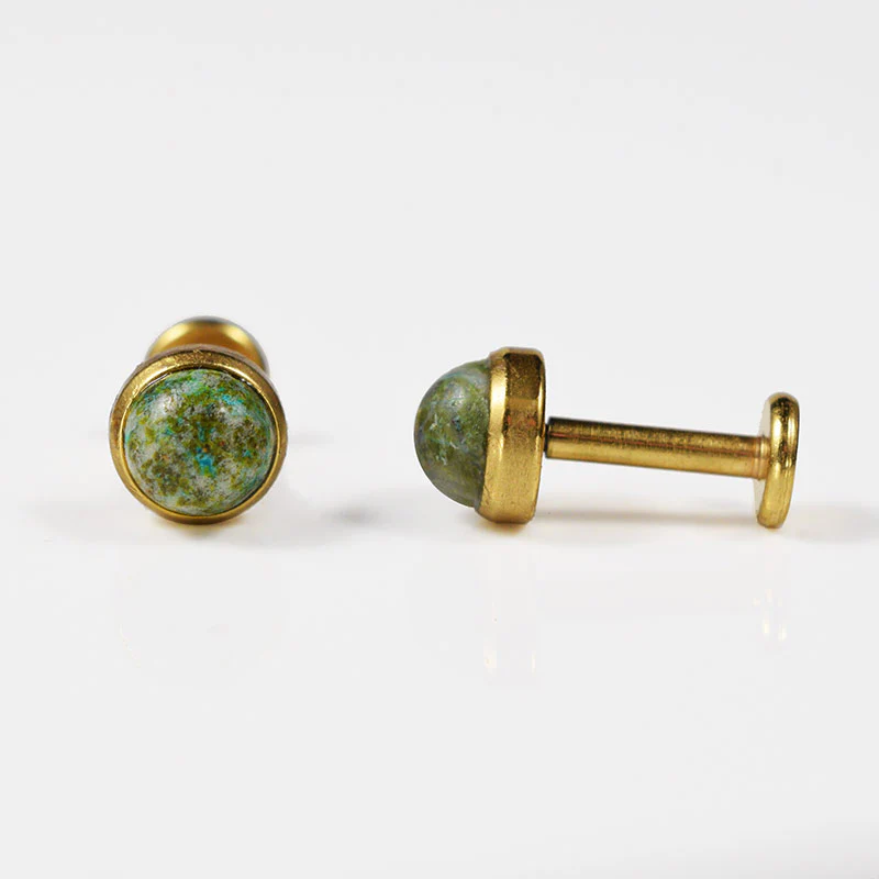 Gold Labret with Jade Stone - Image 2