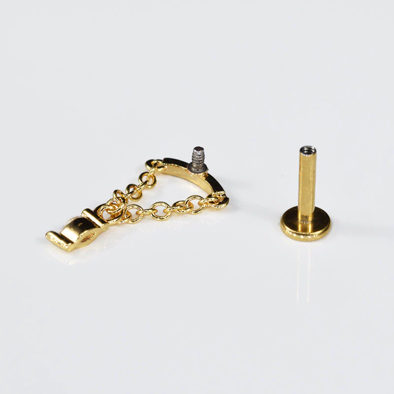 Hidden Helix in Gold with Dangling Gem - Image 2