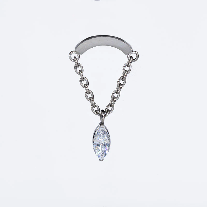 Hidden Helix with Marquise Cut Cubic Zirconia Gem - Image 5
