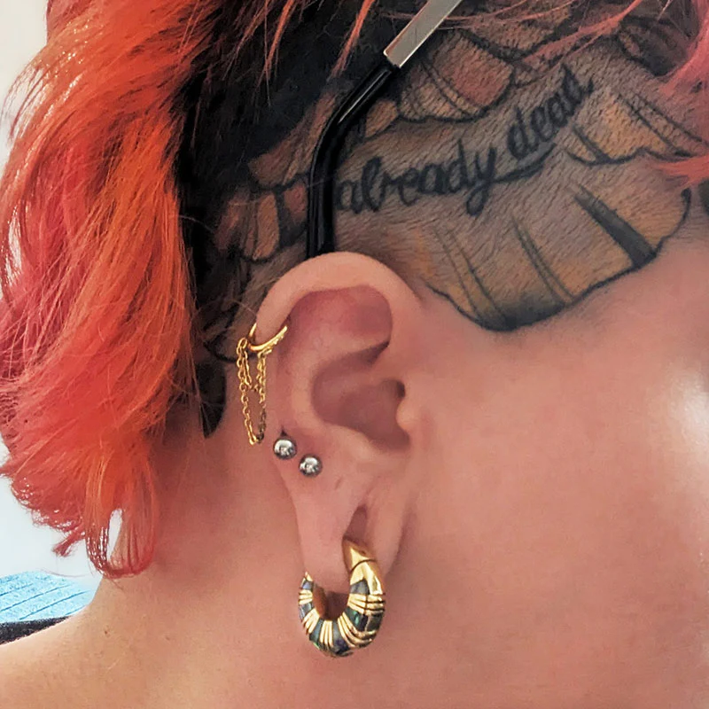 Hinged Ear Weights with Abalone - Image 4