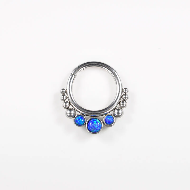 Hinged Segment Ring with Dots and Opals - Image 2