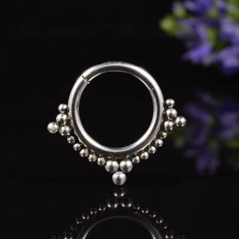 Hinged Segment Ring with Tribal Dots