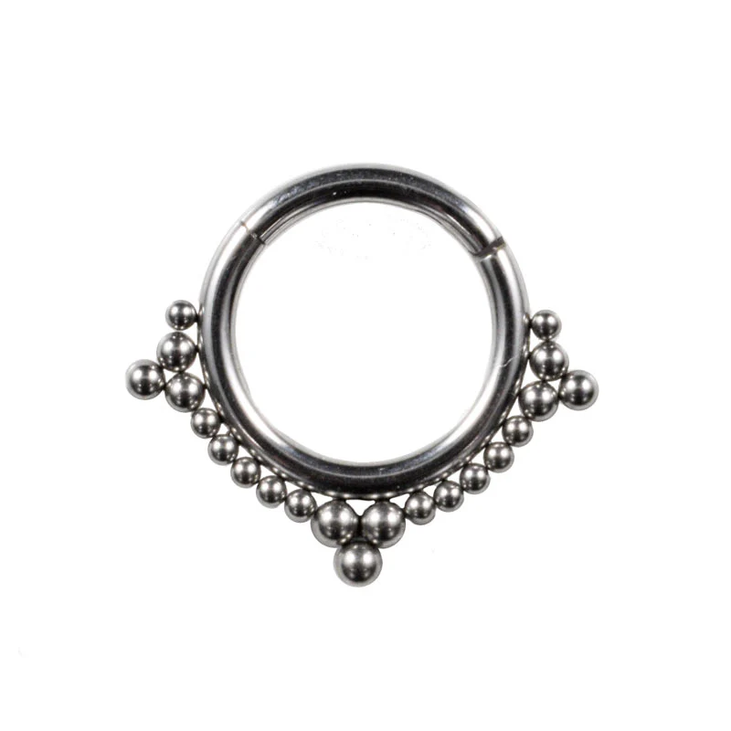 Hinged Segment Ring with Tribal Dots - Image 2