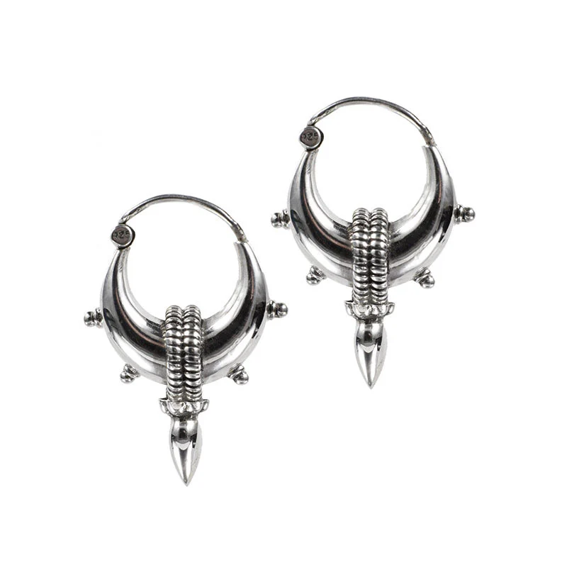 Sterling Silver Indian 'Warrior' Earrings - Image 2