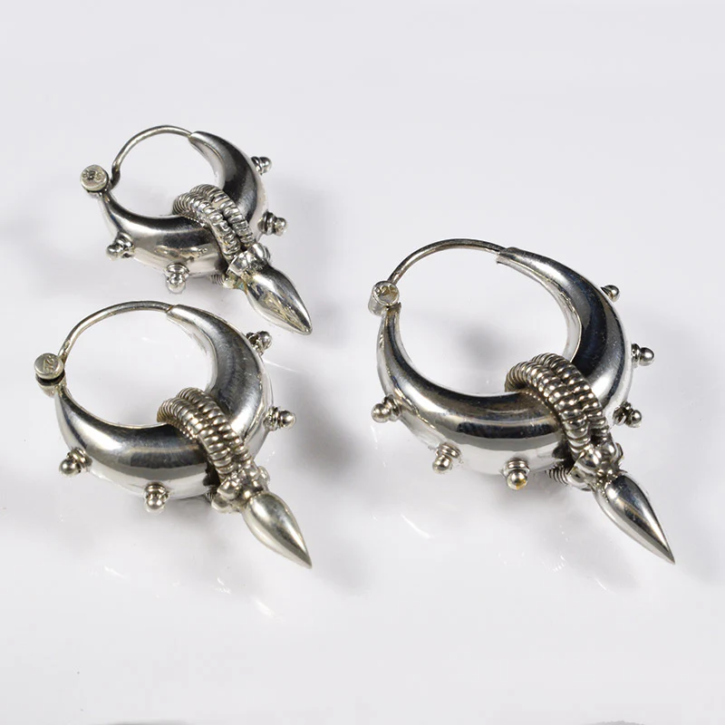 Sterling Silver Indian 'Warrior' Earrings - Image 3
