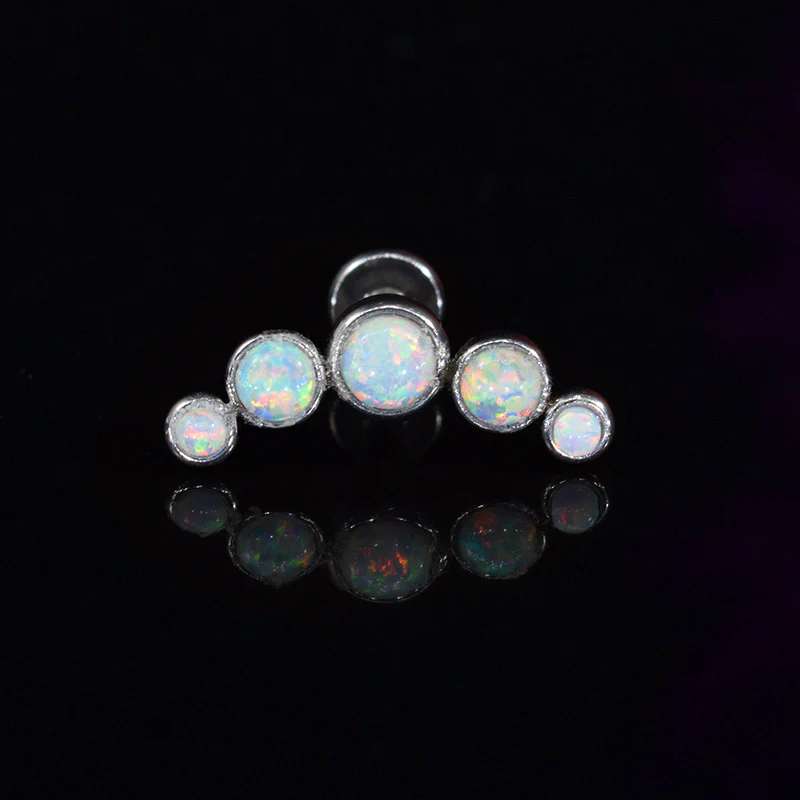 Labret with Five Opal Stones