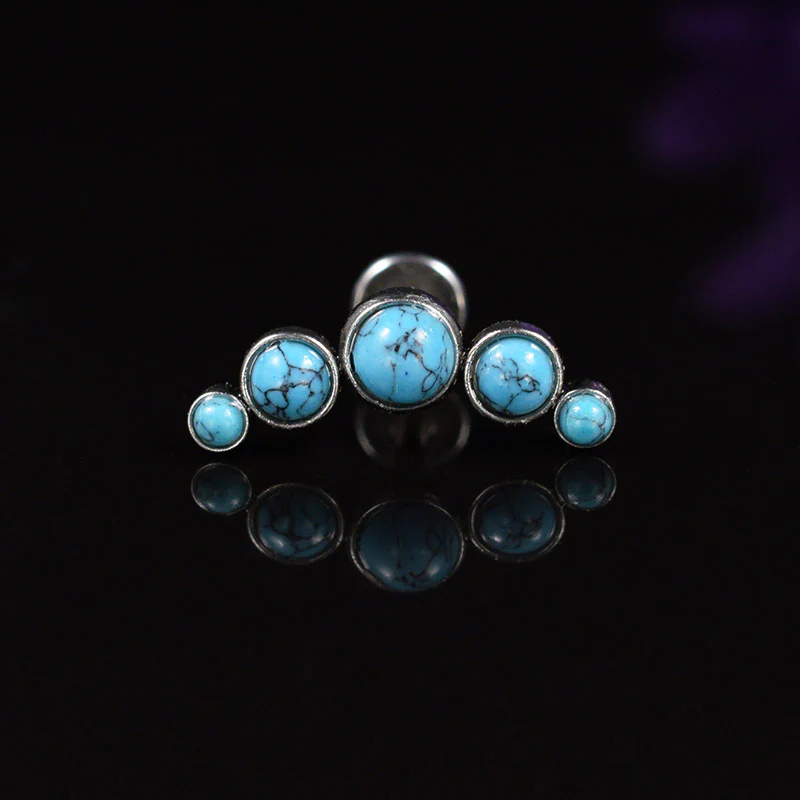 Labret with Five Turquoise Stones