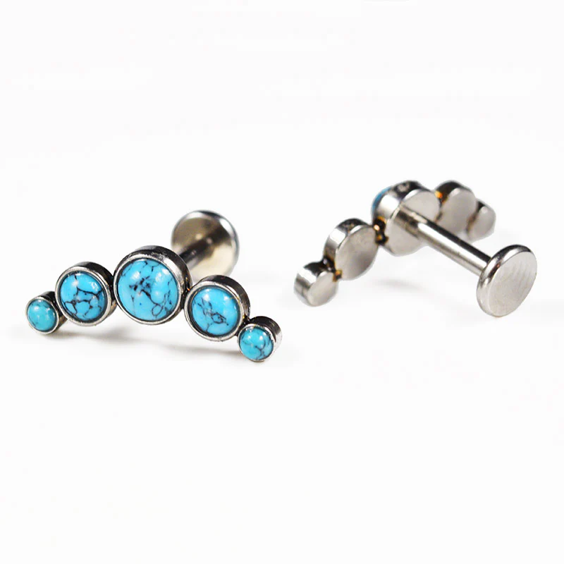 Labret with Five Turquoise Stones - Image 2