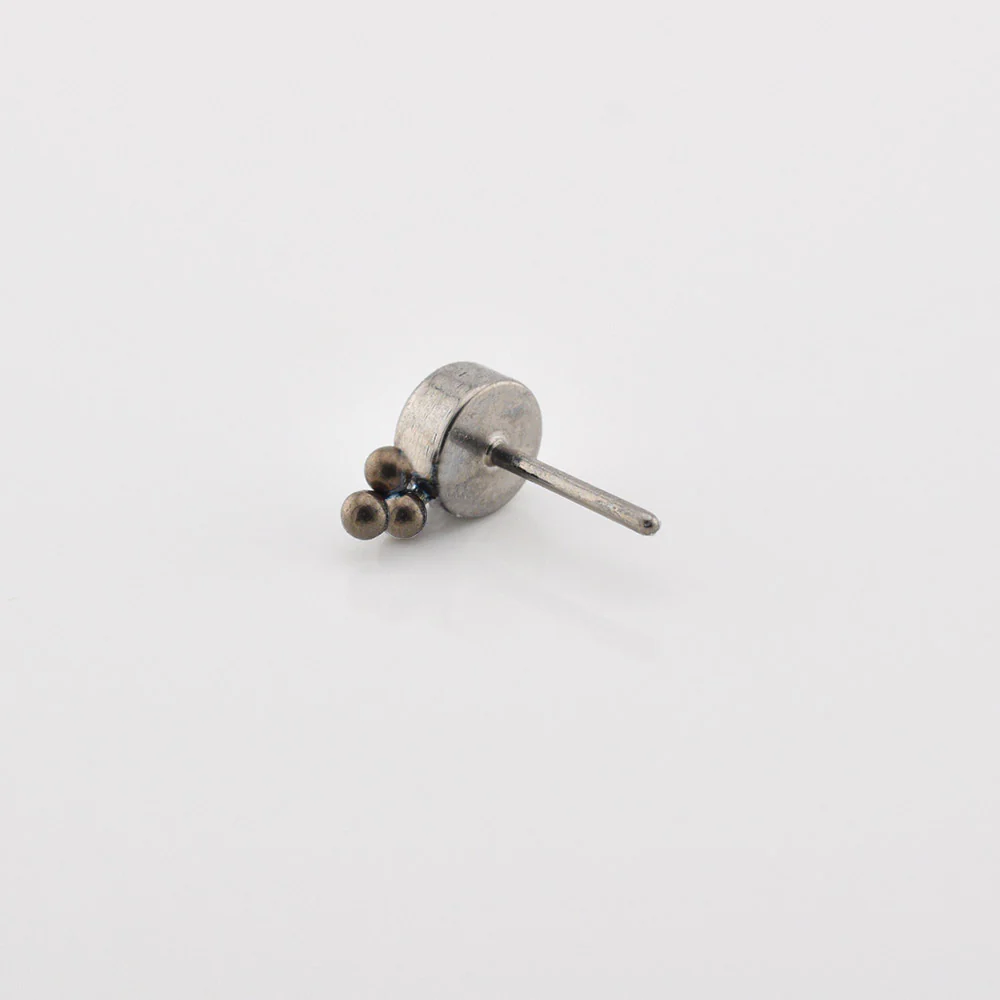 Lapis Stone with Triple Titanium Beads, Threadless Piercing End, - Image 3