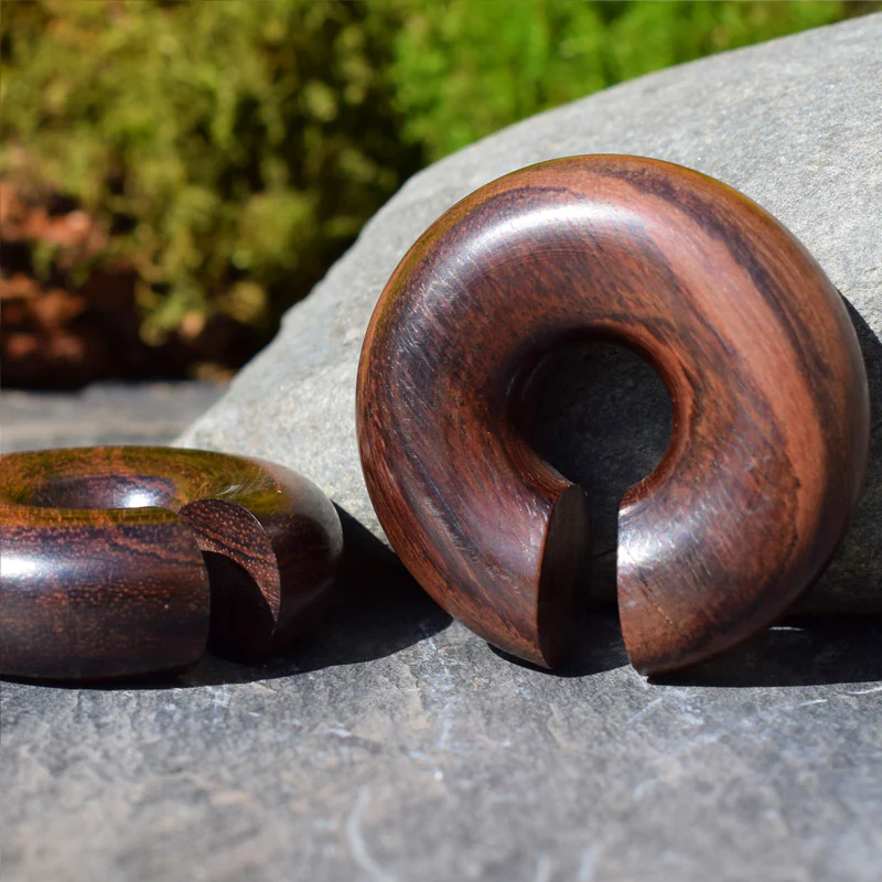 Tribal Wooden Hoop Earrings