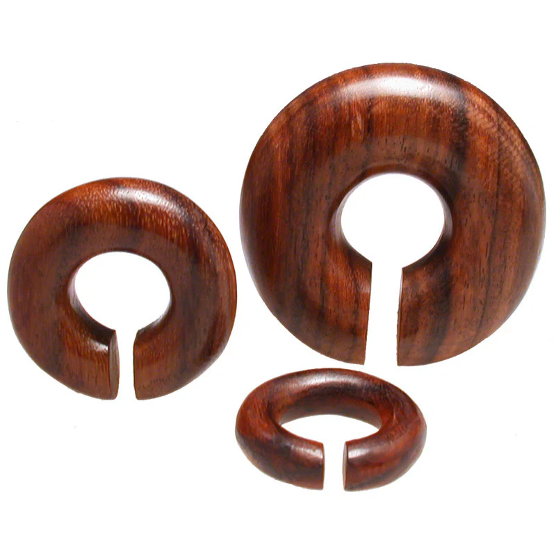 Tribal Wooden Hoop Earrings - Image 2
