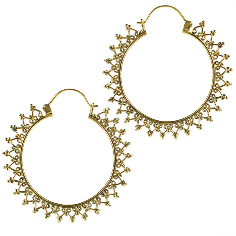 Large Indian Hoop Earrings - Image 3