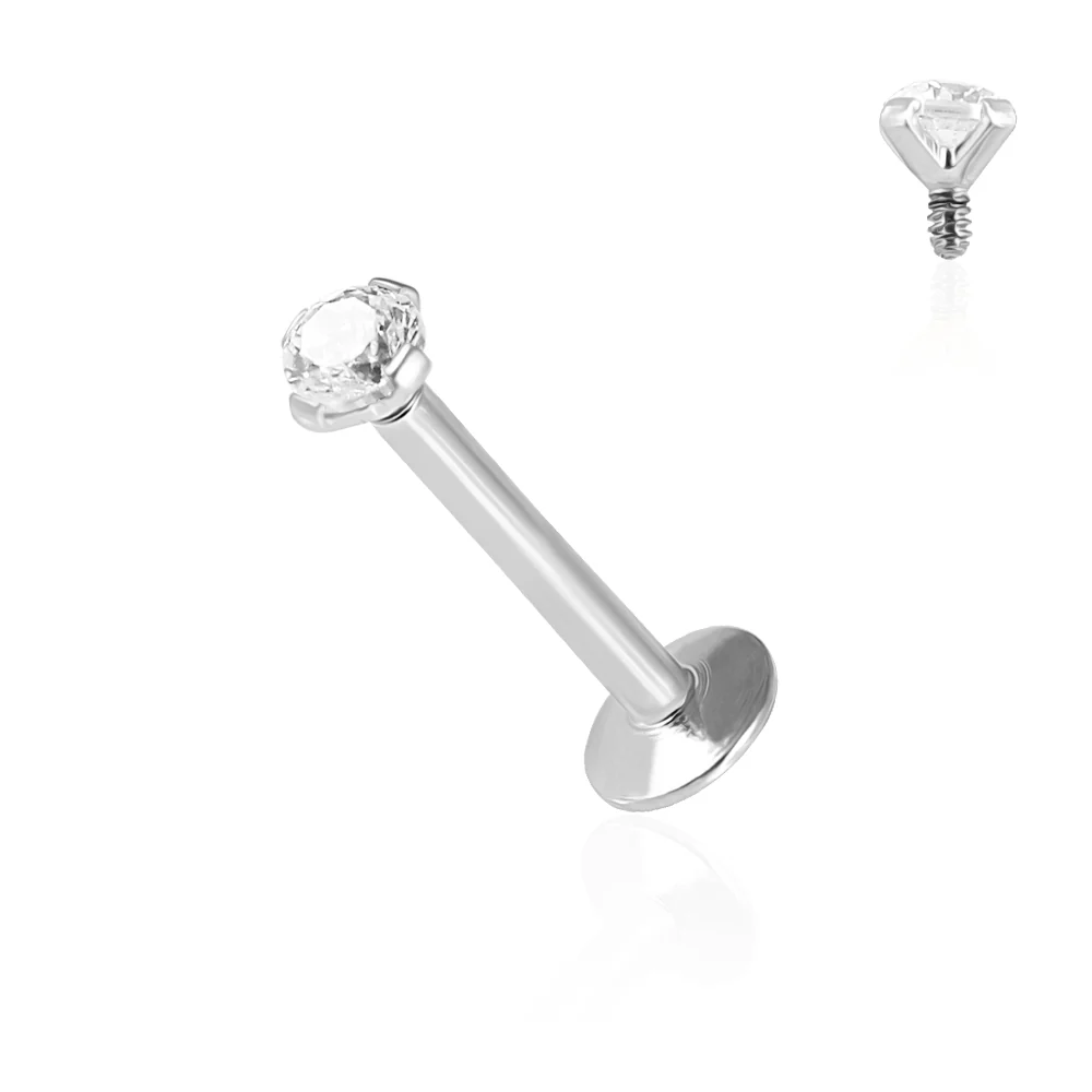 Micro Labret, Flat Back with Clear Crystal - Image 2