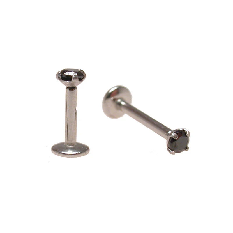 Micro Labret with Jet Black Gem