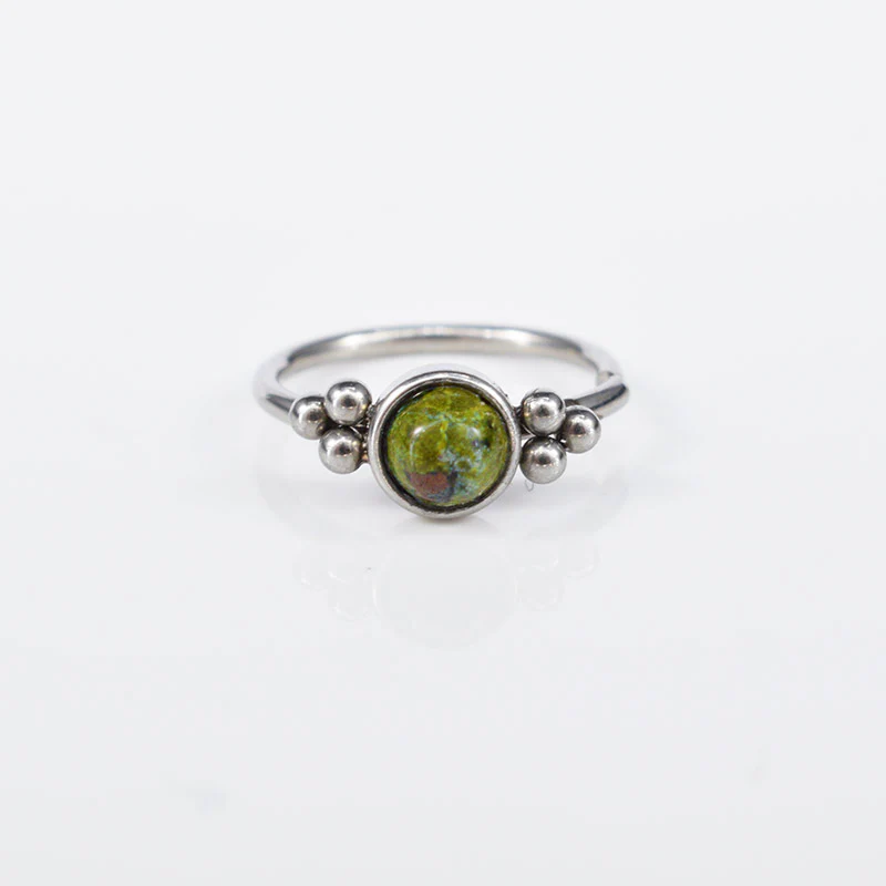 Nose Ring with African Jade Stone - Image 2