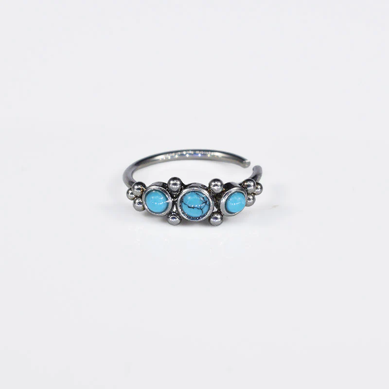 Nose Ring with Turquoise Stones - Image 2