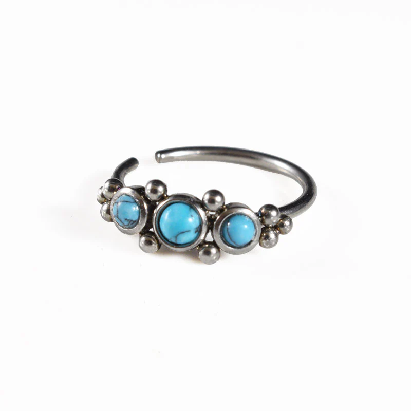 Nose Ring with Turquoise Stones - Image 4