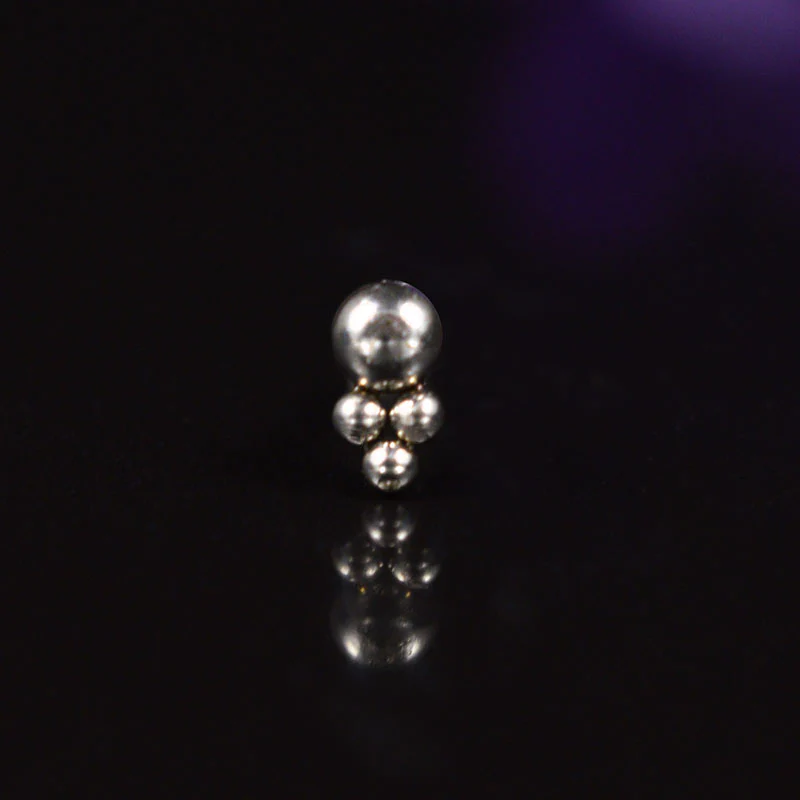 Nose Stud with Triple Beads