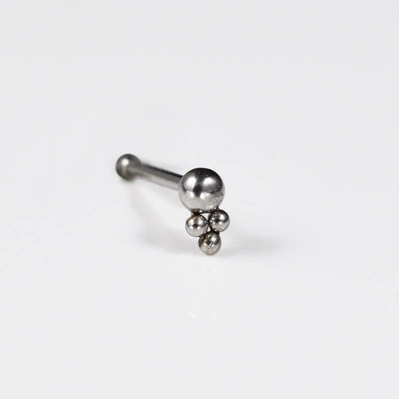 Nose Stud with Triple Beads - Image 2