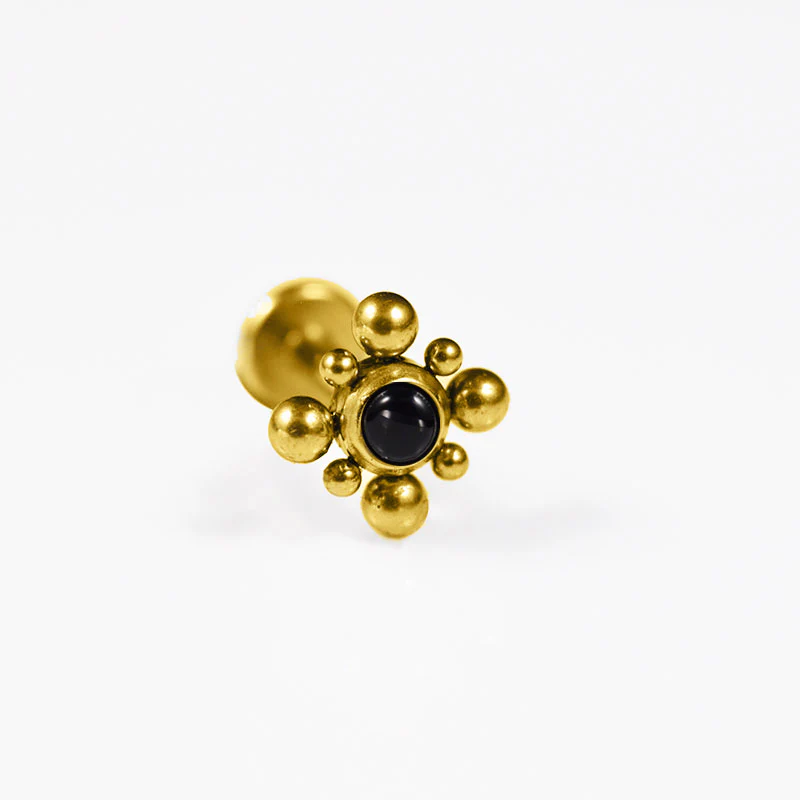 Onyx Labret with Beading in Gold - Image 3
